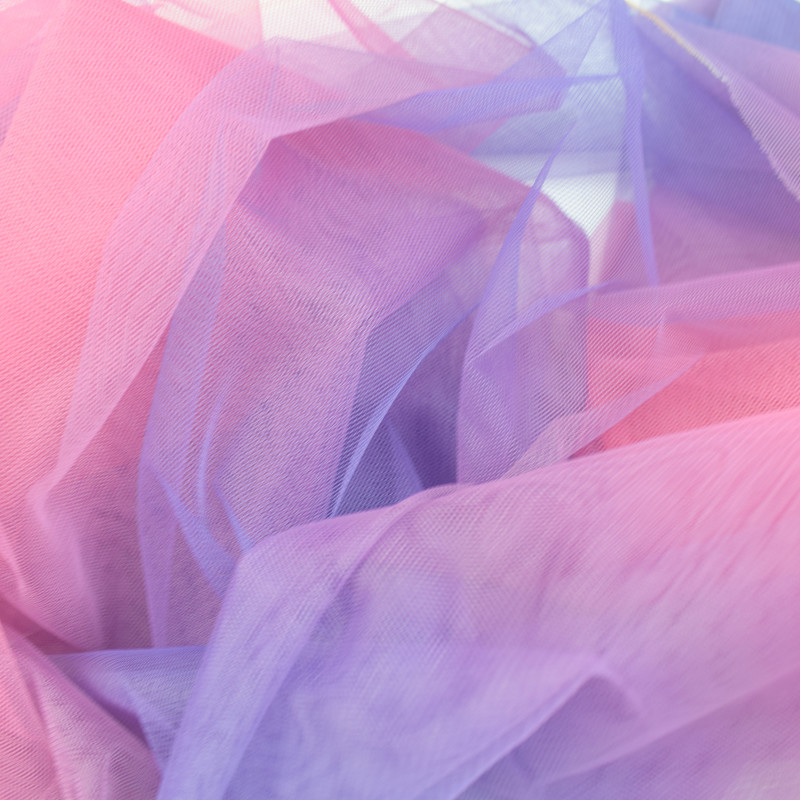 Textile Hand Sewn Pleated Embossed Lace Layered Tulle Fabric