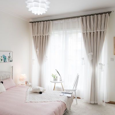 100% Polyester Curtain Fabric Blackout Breathability Linen Home Textile