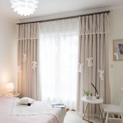 100% Polyester Curtain Fabric Blackout Breathability Linen Home Textile