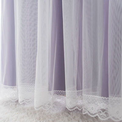 Embroidered Polyester Curtain Fabric High Shading Home Textiles Thermal Insulated