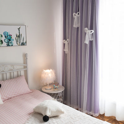 Embroidered Polyester Curtain Fabric High Shading Home Textiles Thermal Insulated