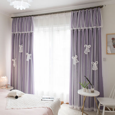 Embroidered Polyester Curtain Fabric High Shading Home Textiles Thermal Insulated
