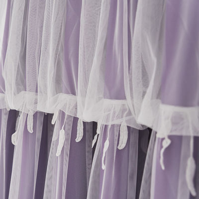 Embroidered Polyester Curtain Fabric High Shading Home Textiles Thermal Insulated
