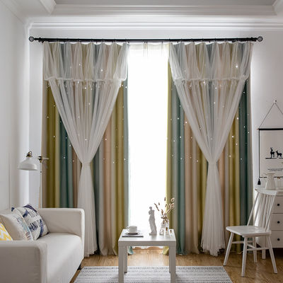 Home Decor Polyester Curtain Fabric Printed Linen Blackout Window