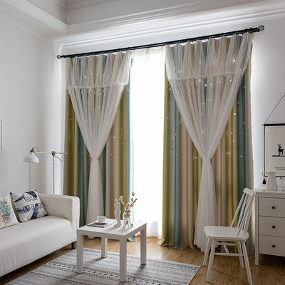 Hotel 100% Polyester Curtain Fabric Plain Luxury Home Textile