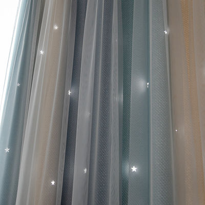 Side Insulated Curtain Fabric Hotel Blackout White Poly Cotton