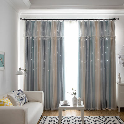 Side Insulated Curtain Fabric Hotel Blackout White Poly Cotton