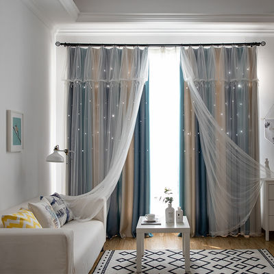 Side Insulated Curtain Fabric Hotel Blackout White Poly Cotton