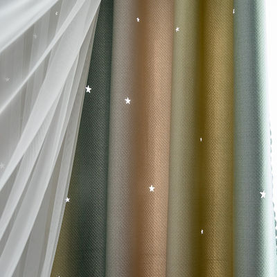 Living Room Printing Voile Sheer Eyelet Curtain Fabric 54*84inch