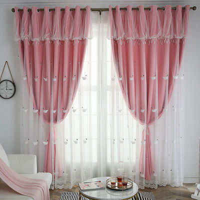 Light Filtering Linen Curtain Sheer Fabric Lace Embroidery Outdoor