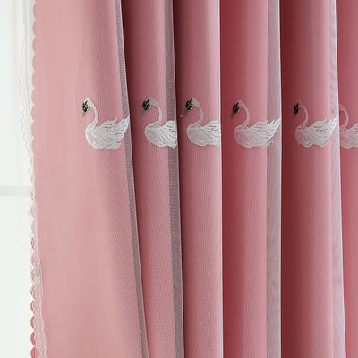 Light Filtering Linen Curtain Sheer Fabric Lace Embroidery Outdoor