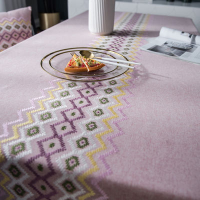 Ribbon Luxury Table Linens Cotton Linen Embroidery Fabric Cover Tablecloth