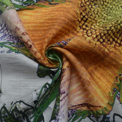 Textile Digital Printed Viscose Rayon Crepe Blend Fabric