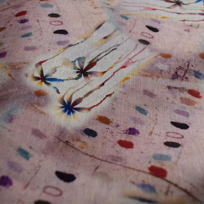 Comfortable Touch Floral Print Silk 100 Viscose Rayon Jacquard Fabric