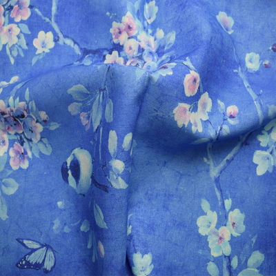 Modern Polyester Cotton Fabrics Ramie Cotton Silk Printed Fabric