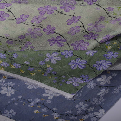 Digital summer burgundy print cotton For Lady Dress Linen Print