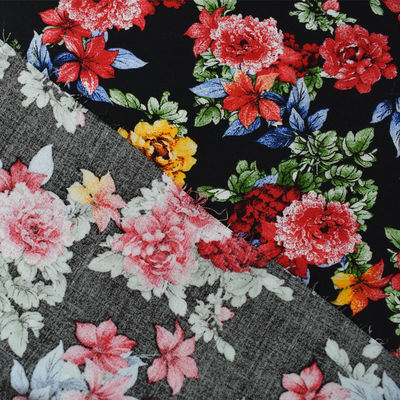 Rotary Print Rayon Viscose Fabric Flower Woven Textile Garment