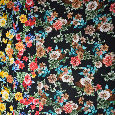 Rotary Print Rayon Viscose Fabric Flower Woven Textile Garment