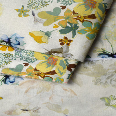 Dress Shirting Polyester Printing Fabric Ramie knitting cotton Clothing