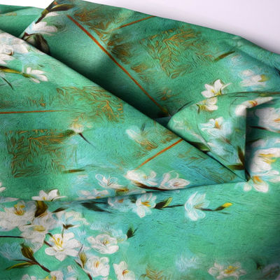Ramie Hemp Polyester Lycra Sublimation Printing Fabric For Garment