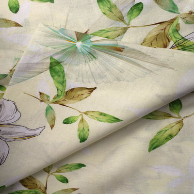 Ramie Hemp Polyester Lycra Sublimation Printing Fabric For Garment