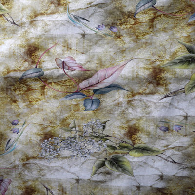 Floral Polyester Printing Fabric Digital Custom Hemp Linen Rayon Fabric