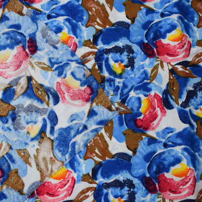 Modern Flower Pattern Printed bamboo rayon fabric