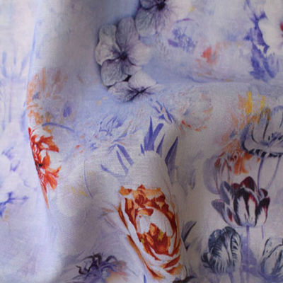 100 Embroidered Tulle Printed Tencel Fabric Comfortable Garment Twill Woven