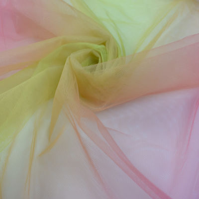 Textile Hand Sewn Pleated Embossed Lace Layered Tulle Fabric