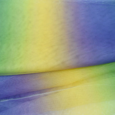 French Lace Soft Tulle Fabric rainbow glitter Blue 51 Inch 52 inch
