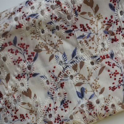 Medium Weight 80 cotton 20 polyester Fabric Apparel Embroidered Lace