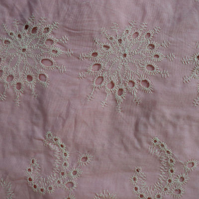 Soft Dresses White Embroidered Solid Color Cotton Fabric Garment Textile
