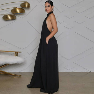 Women Long Flare Sleeve Loose Jumpsuit Wide Leg Casual Trousers