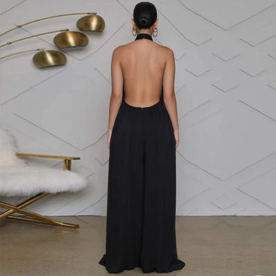 Women Long Flare Sleeve Loose Jumpsuit Wide Leg Casual Trousers