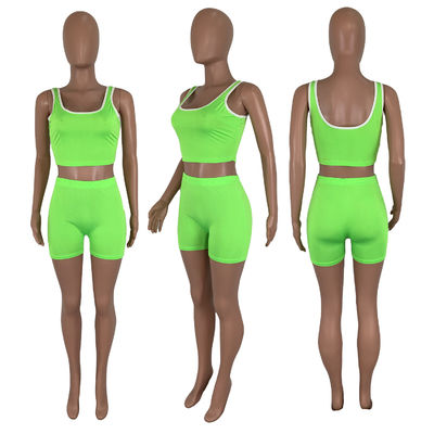 Pure Color Spring &amp; Summer Sexy Sleeveless Vest Shorts Set 13 Colors