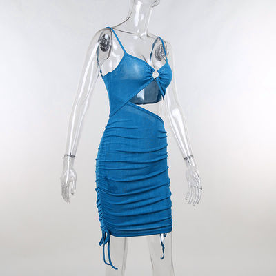 Halter Dress  Rope Draw String Sexy Circle Hollow Skirt
