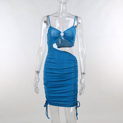 Halter Dress  Rope Draw String Sexy Circle Hollow Skirt