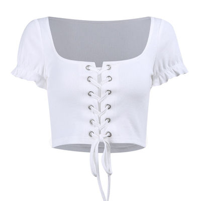 Skinny Navel Multi - Color U Collar Corns With Cardigan Blouse Women