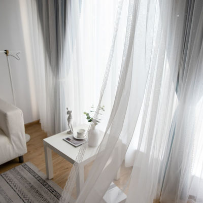 Jacquard Curtain Home Textile Fabric Solid Color Shower Curtain