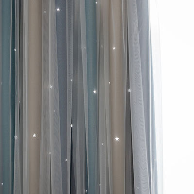 Linen Sheer Stars Soft Curtain Fabric For Living Room