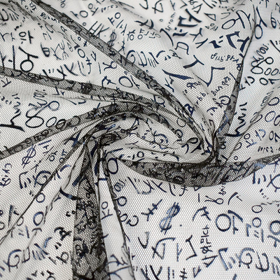 Ronzing Printed Mesh 100% Polyester Soft Tulle Fabric