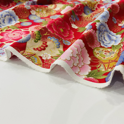 OEM Bronzed Print Christmas Twill Cotton Fabric For Decorate  Clothes