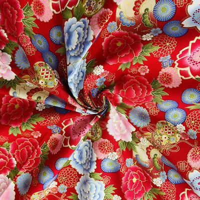 OEM Bronzed Print Christmas Twill Cotton Fabric For Decorate  Clothes