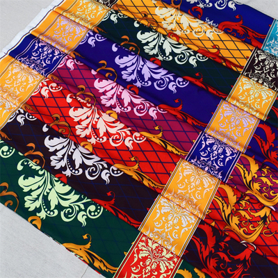 Royal Blue 100% Polyester Digital Print Fabric For Skirt