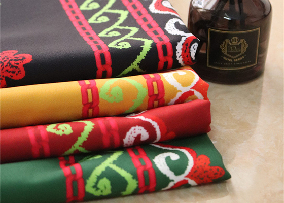 Customized Green Polyester Printing Fabric For Women Medium Weight