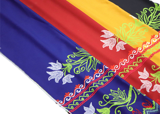 Customized Green Polyester Printing Fabric For Women Medium Weight