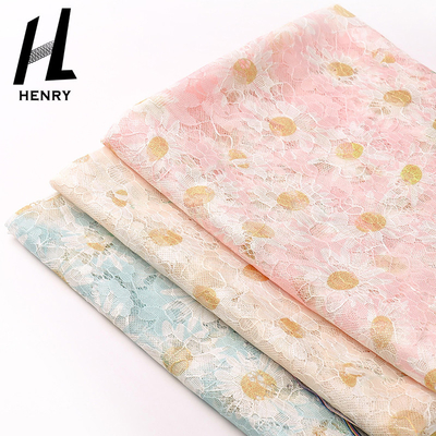 Customized Soft Tulle Fabric Flower Digital Printing Mesh Fabric