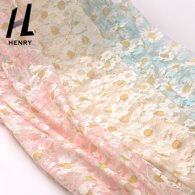 Customized Soft Tulle Fabric Flower Digital Printing Mesh Fabric