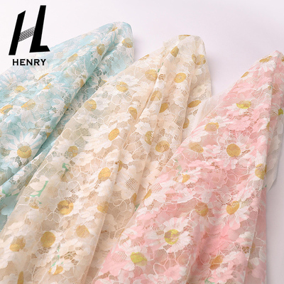  ODM Pattern Printed Lace Knit Mesh Fabric For Women Clothing