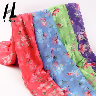 Breathable Soft Tulle Fabric Pure Polyester Dress Printing Process Chiffon Fabric